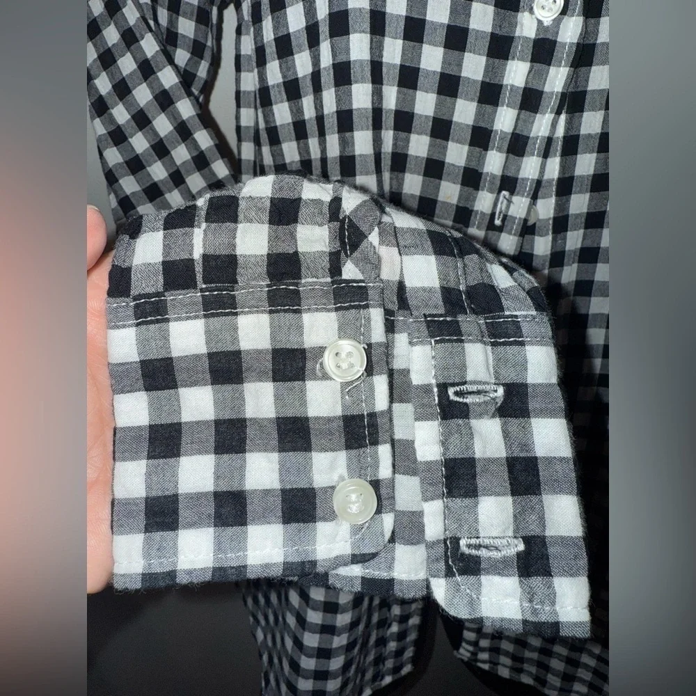 J.CREW The Perfect Shirt Black and White Checkered Women’s Dress Shirt Size XS